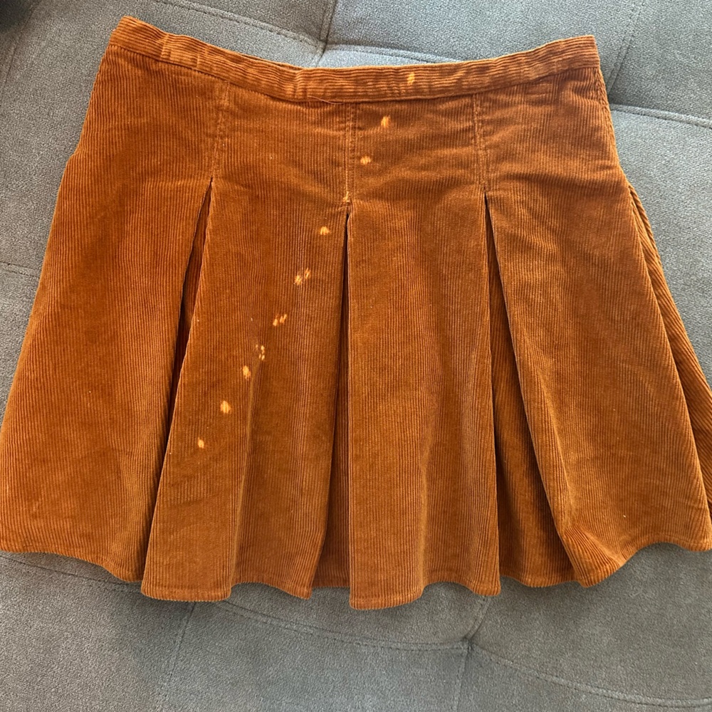 SO Corduroy Mini Skirt in Warm Orange